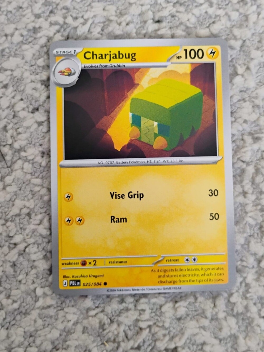 POKEMON TCG Card Charjabug Pitch Black 025/084 PZ